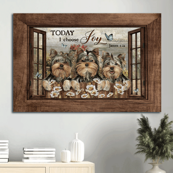 Yorkshire Terrier Jesus Landscape Poster: Christian Home Decor Gift