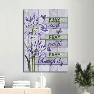 Jesus and Purple Butterfly Portrait Poster Home Decor Gift - Perfect for Christmas - Pray On It