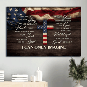 Religious Christian Home Decor: Jesus & Cross Landscape Posters - America Flag Gift