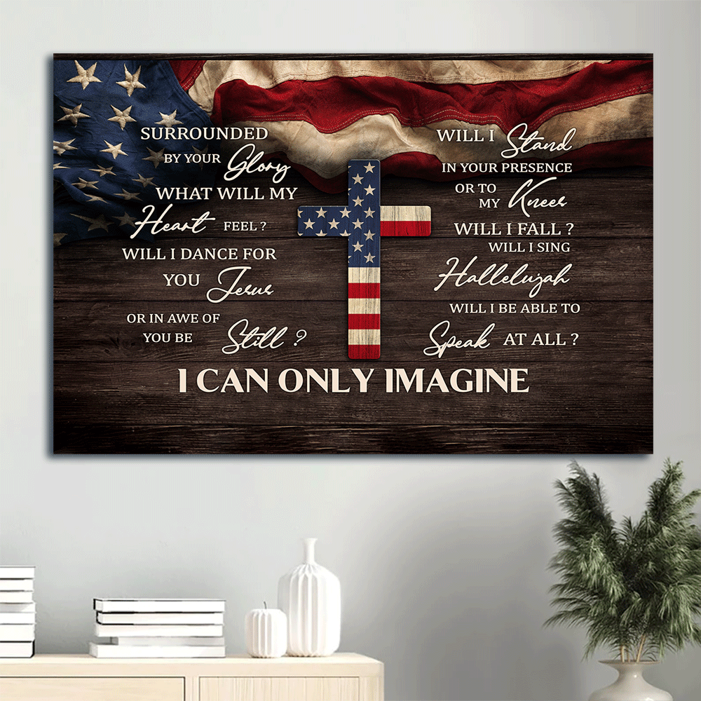 Religious Christian Home Decor: Jesus & Cross Landscape Posters – America Flag Gift Religious Christian Home Decor: Jesus & Cross Landscape Posters – America Flag Gift