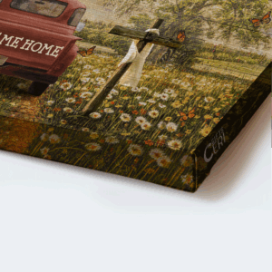 Jesus Landscape Poster Home Decor Gift - Beautiful Countryside Dandelion Field Ladybug Car - Perfect Gift For Christian Home Decor - Country Roads Take Me Home 1