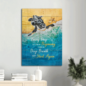 Christian Jesus Portrait Poster: Black Turtle & Ocean Painting  Poster Home Decor Gift Home Decor Gift