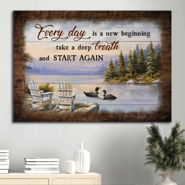 Jesus Landscape Poster: Black Swan Lake View  Poster Home Decor Gift Gift for Christian Home Decor – New Beginning Christian Wall Art