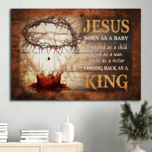 Jesus Landscape Poster- Blood Crown of Thorns  Poster Home Decor Gift- Christian Gift- Wall Art Home Decor