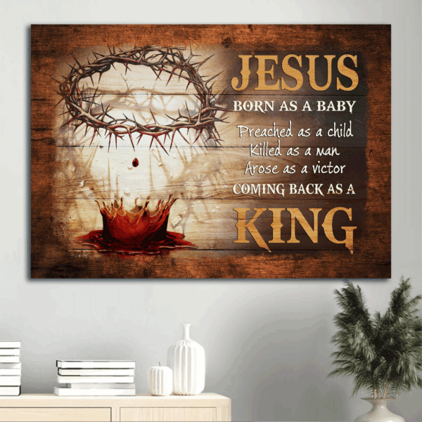 Jesus Landscape Poster- Blood Crown of Thorns  Poster Home Decor Gift- Christian Gift- Wall Art Home Decor