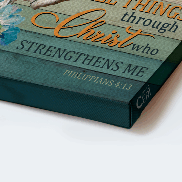 Philippians 4:13 Blue Butterfly Jesus Wall Decor – Faith Home Gift for Christian Believers