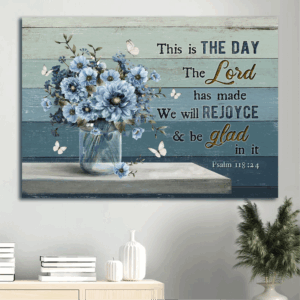 Jesus Landscape Poster Home Decor Gift - Vintage Painting with Bible Verse - Gift for Christian