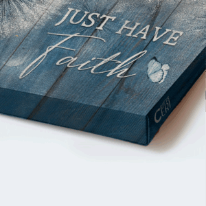 Christian Home Decor Gift - Jesus Landscape Poster with Dandelion and Blue Butterfly - Just Have Faith 1
