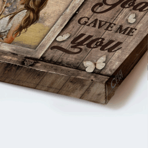 Christian Couple & Jesus Landscape Poster - Beautiful Home Decor Gift for Happy Relationships & True Love - God Gave Me You 1