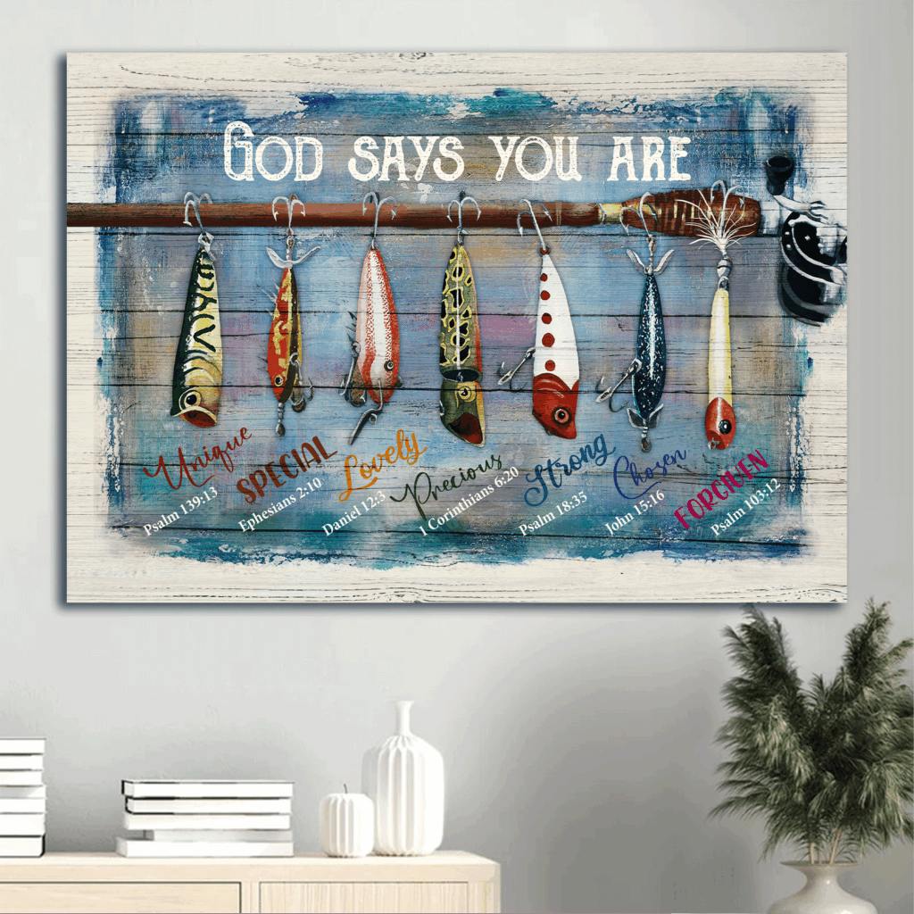 Jesus Landscape Poster Home Decor Gift – Beautiful Fish & Fishing Rod – Gift for Christian Jesus Landscape Poster Home Decor Gift – Beautiful Fish & Fishing Rod – Gift for Christian