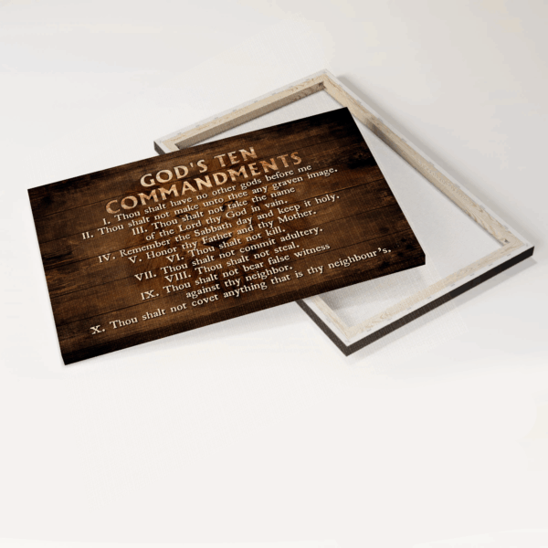 God Landscape Poster – Christian Wall Art Gift with Jesus Faith and Ten Commandments