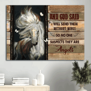 Christian Home Decor Gift: Jesus Landscape Poster with Horse Cross Butterfly  Poster Home Decor Gift