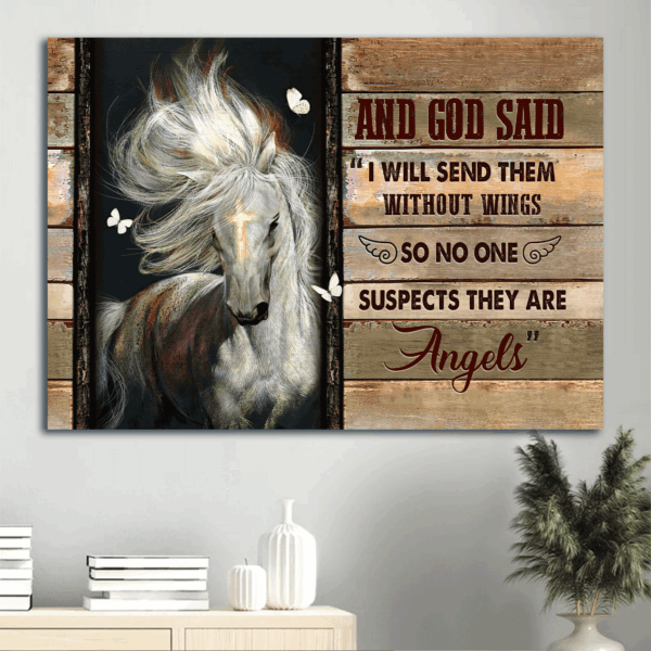 Christian Home Decor Gift: Jesus Landscape Poster with Horse Cross Butterfly  Poster Home Decor Gift