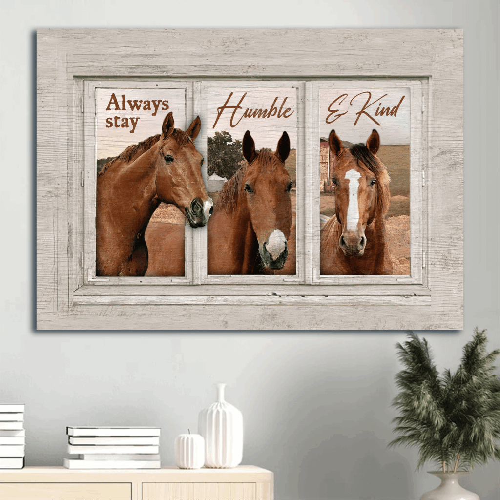 Christian Home Decor Gift: Jesus Landscape Poster with Beautiful Horse Painting on White Poster Home Decor Gift – Stay Humble and Kind Christian Home Decor Gift: Jesus Landscape Poster with Beautiful Horse Painting on White Poster Home Decor Gift – Stay Humble and Kind
