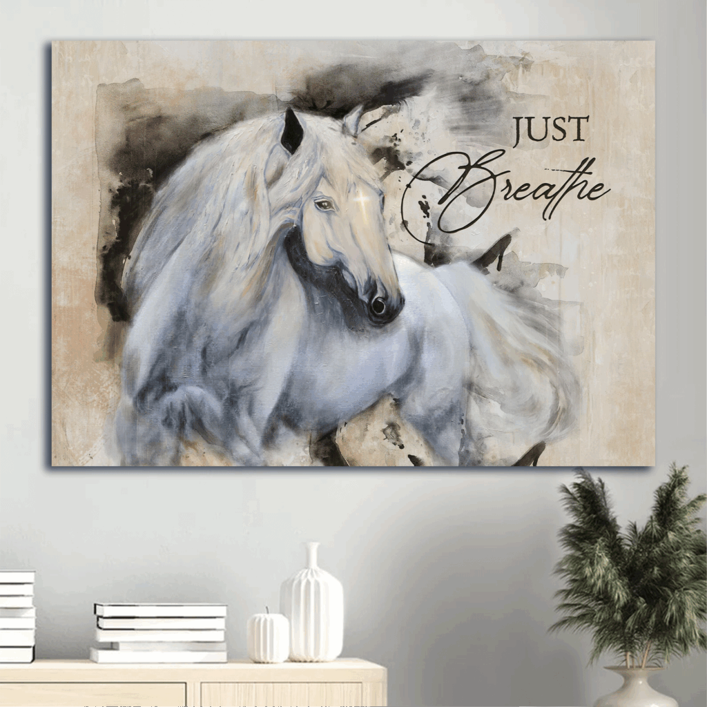 Jesus Landscape Poster: Beautiful Horse Painting on White Background – Christian Home Decor Gift with Small Cross Poster Home Decor Gift – Just Breathe Jesus Landscape Poster: Beautiful Horse Painting on White Background – Christian Home Decor Gift with Small Cross Poster Home Decor Gift – Just Breathe
