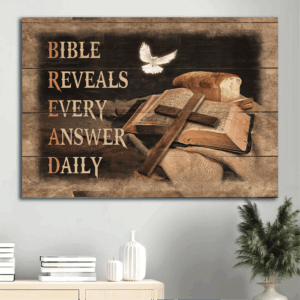 Christian Home Decor Gift: Jesus Landscape Poster with Cross Bible Painting and White Dove - Perfect Gift for Christians