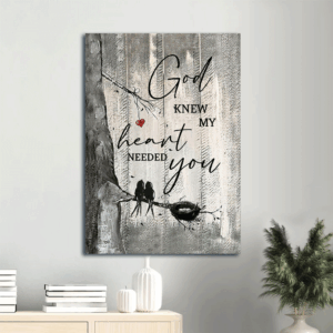 Jesus Portrait Poster Home Decor Gift - Bird & Tree Painting God knew my heart - Wall Art Print