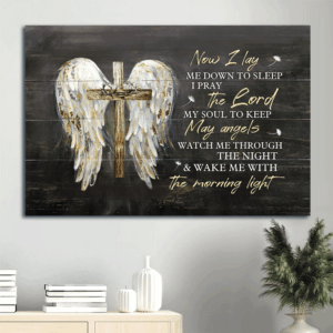Christian Wall Art: Angel Wings Crown of Thorns Cross Symbol Poster - Faithful Home Decor Gift Prints for Believers