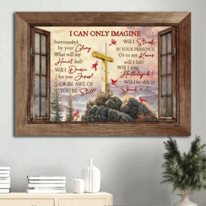 Jesus Landscape Poster - Mountain Cross Sunset Home Decor Gift for Christian
