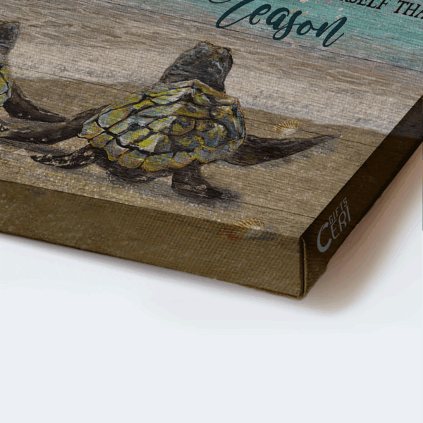 Jesus Landscape Poster – Stunning Sea Turtle & Blue Ocean Decor Gift for Christians – Inspirational Quote Included
