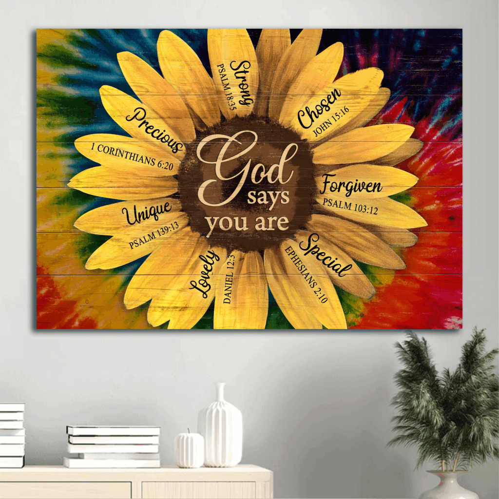 Jesus Sunflower Landscape Poster – Christian Home Decor Gift – God Says You Are Jesus Sunflower Landscape Poster – Christian Home Decor Gift – God Says You Are