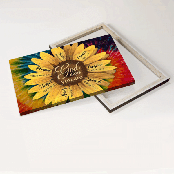 Jesus Sunflower Landscape Poster – Christian Home Decor Gift – God Says You Are