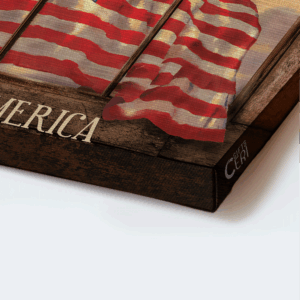 Jesus Landscape Poster Home Decor Gift - Patriotic US Flag Cross Vintage Window - Gift for Christian - God Bless America 1