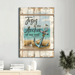 Jesus Anchor Portrait Poster: Christian Home Decor Gift for Faithful Souls