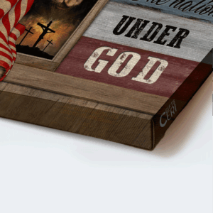 Jesus Landscape Poster Home Decor Gift - Stunning US Flag & Face of Jesus - Perfect Gift for Christians - One Nation Under God 1