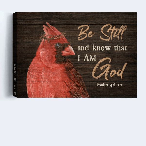 Jesus Landscape Poster Home Decor Gift – Big Cardinal God Faith Psalm 46:10 – Gift For Christian