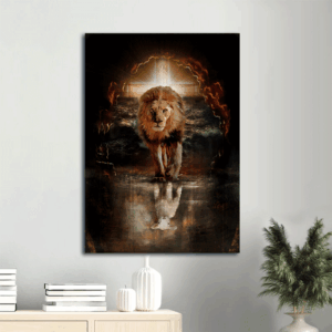Jesus Portrait Poster: Watercolor Lion & Lamb Wall Art Gift for Christian Home Decor