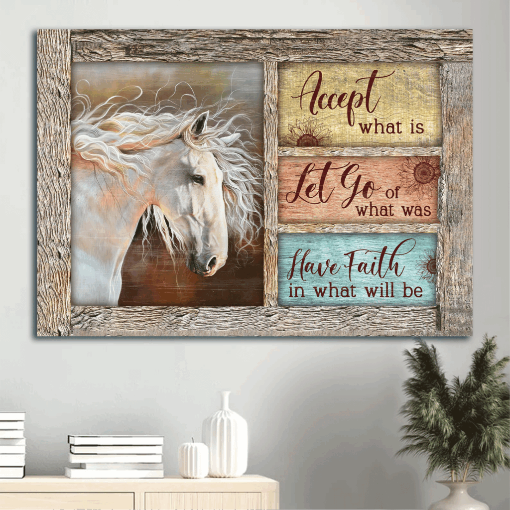 Jesus Landscape Poster: Beautiful White Horse Wooden Frame Pastel Background – Gift for Christian Home Decor – Have Faith in What Will Be Jesus Landscape Poster: Beautiful White Horse Wooden Frame Pastel Background – Gift for Christian Home Decor – Have Faith in What Will Be
