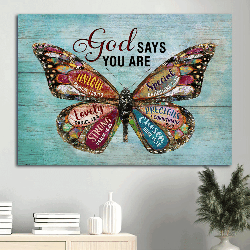 Jesus Landscape Poster: Colorful Butterfly & Sky Home Decor Gift for Christian – God Says You Are Jesus Landscape Poster: Colorful Butterfly & Sky Home Decor Gift for Christian – God Says You Are