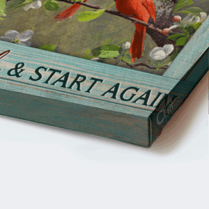 Christian Home Decor Gift: Jesus Landscape Poster - Colorful Cardinal Hummingbird Drawing Peach Blossom - Every Day Is A New Beginning 1