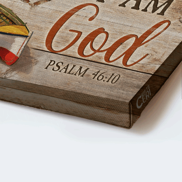 Jesus Landscape Poster – Colorful Boat Walking On Water Sea Turtle – Christian Home Decor Gift – Be Still And Know I Am God