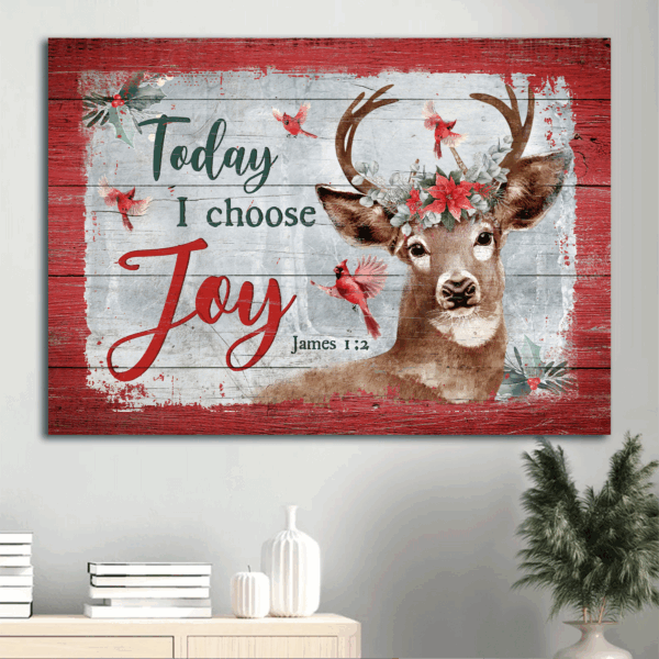 Jesus Reindeer Christmas Wreath Landscape Poster – Unique Christian Home Decor Gift