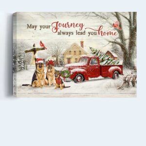 German Shepherd & Jesus Landscape Poster - Christmas Home Decor Gift for Shepherd Lover & Christian 1