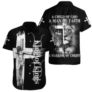 Jesus Christ King Of Kings 3D Hawaiin Shirt: Cross Bible Print Faithful Warrior Of Christ