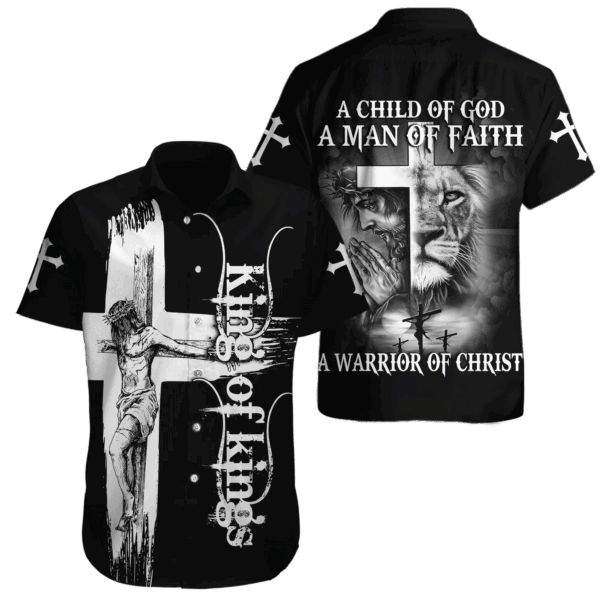 Jesus Christ King Of Kings 3D Hawaiin Shirt: Cross Bible Print Faithful Warrior Of Christ