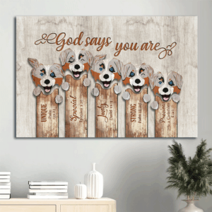 Jesus & Australian Shepherd Landscape Poster Home Decor Gift - Christian Gift - God Says You Are