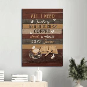Religious Christian Jesus Portrait Poster Home Decor Gift - Coffee Book Cross Butterfly