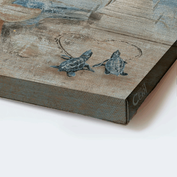 Christian Home Decor Gift: Jesus Landscape Poster with Blue Ocean Sea Turtle and Albatross – Wall Decor Visual Art