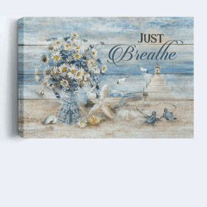 Christian Home Decor Gift: Jesus Landscape Poster with Blue Ocean Sea Turtle and Albatross - Wall Decor Visual Art 1