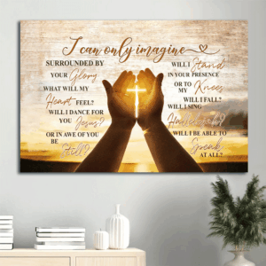 God Faith Jesus Landscape Poster Home Decor Gift - Christian Wall Art with Cross and Prayer