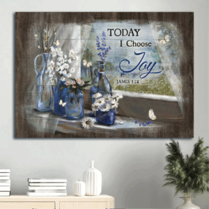 Jesus Landscape Poster Home Decor Gift - Christian Wall Art with Daisy Flowers and Lavender Drawing