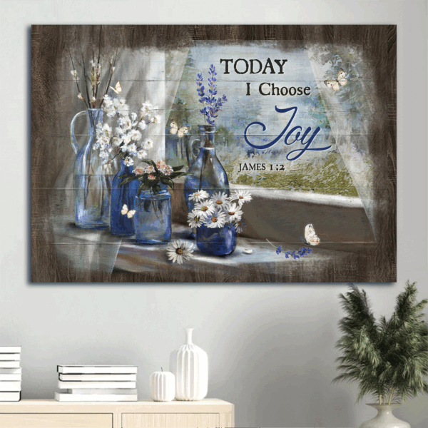 Jesus Landscape Poster Home Decor Gift – Christian Wall Art with Daisy Flowers and Lavender Drawing