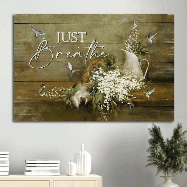 Christian Home Decor Gift: Jesus Landscape Poster with Baby Flower Hummingbird and Still Painting – Wall Art Prints