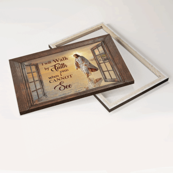 Walking with Jesus Beach Landscape Poster – Gift for Christians – Faithful Home Decor