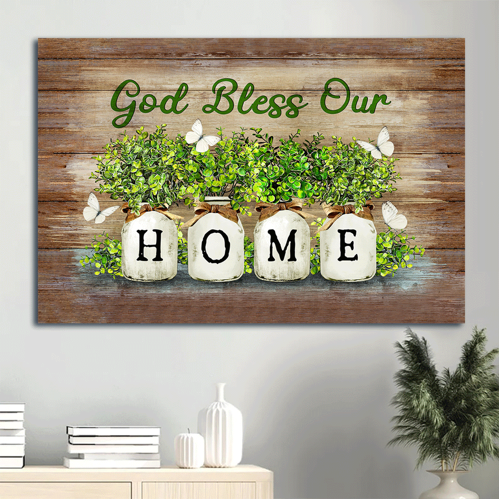 Jesus Landscape Poster Home Decor Gift – Christian Baby Rubber Plant Vase with White Butterfly God bless our home Jesus Landscape Poster Home Decor Gift – Christian Baby Rubber Plant Vase with White Butterfly God bless our home