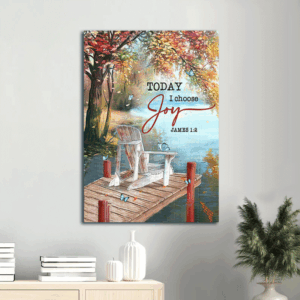 Jesus Portrait Poster Home Decor Gift - Beautiful Lake View Landscape for Christian - Choose Joy